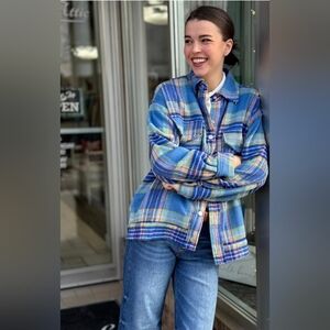 Boutique Brand Breckenridge Blues Plaid Shirt Jacket